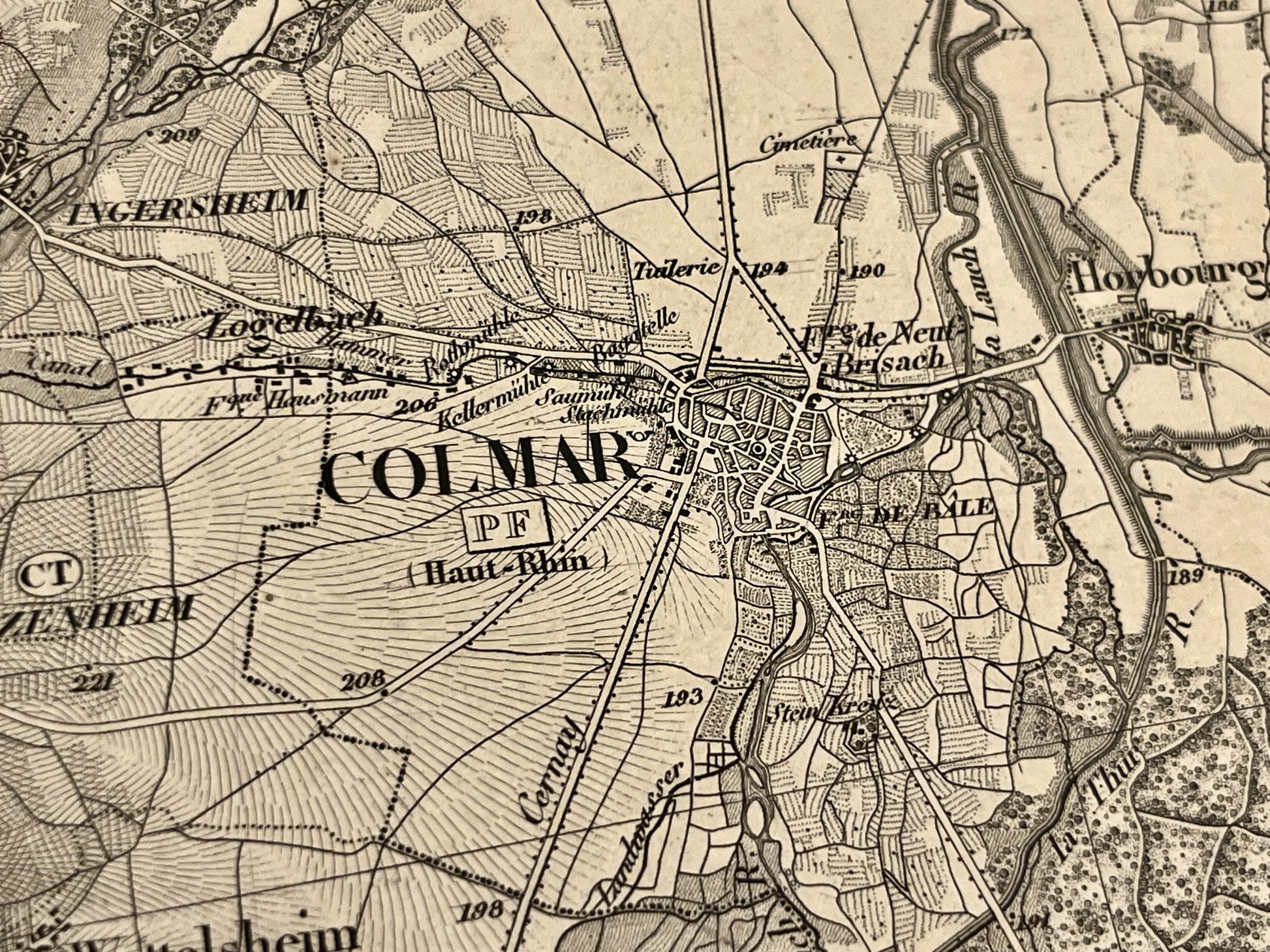 Achat carte militaire ancienne Colmar