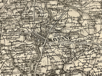 Achat carte militaire ancienne Mayenne