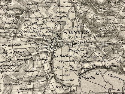 Achat carte militaire ancienne Saintes