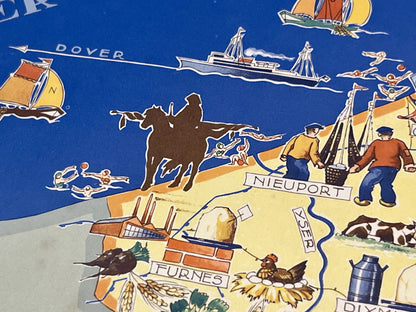 Achat carte picturale ancienne Flandre Occidentale