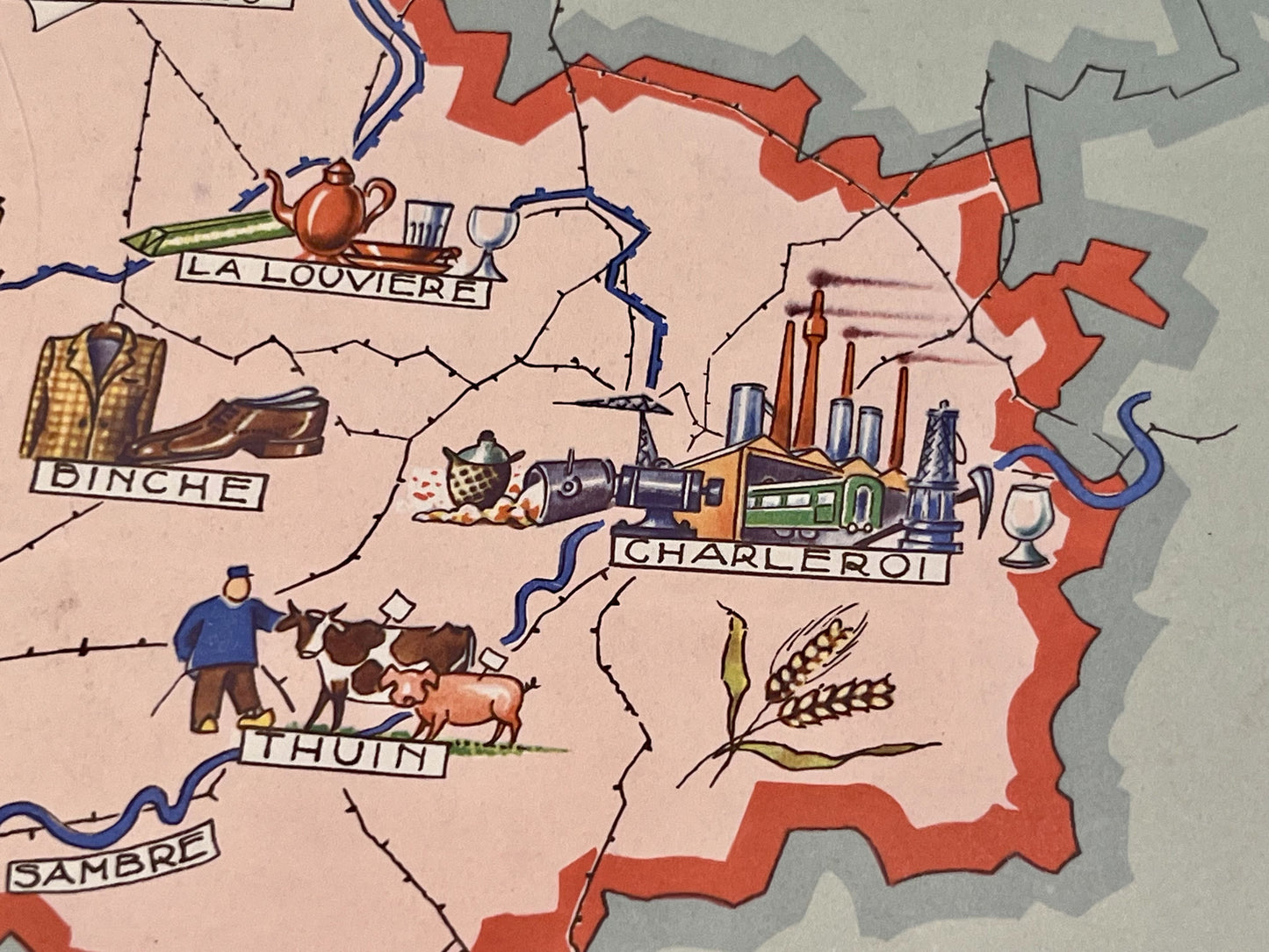 Achat carte picturale ancienne Hainaut