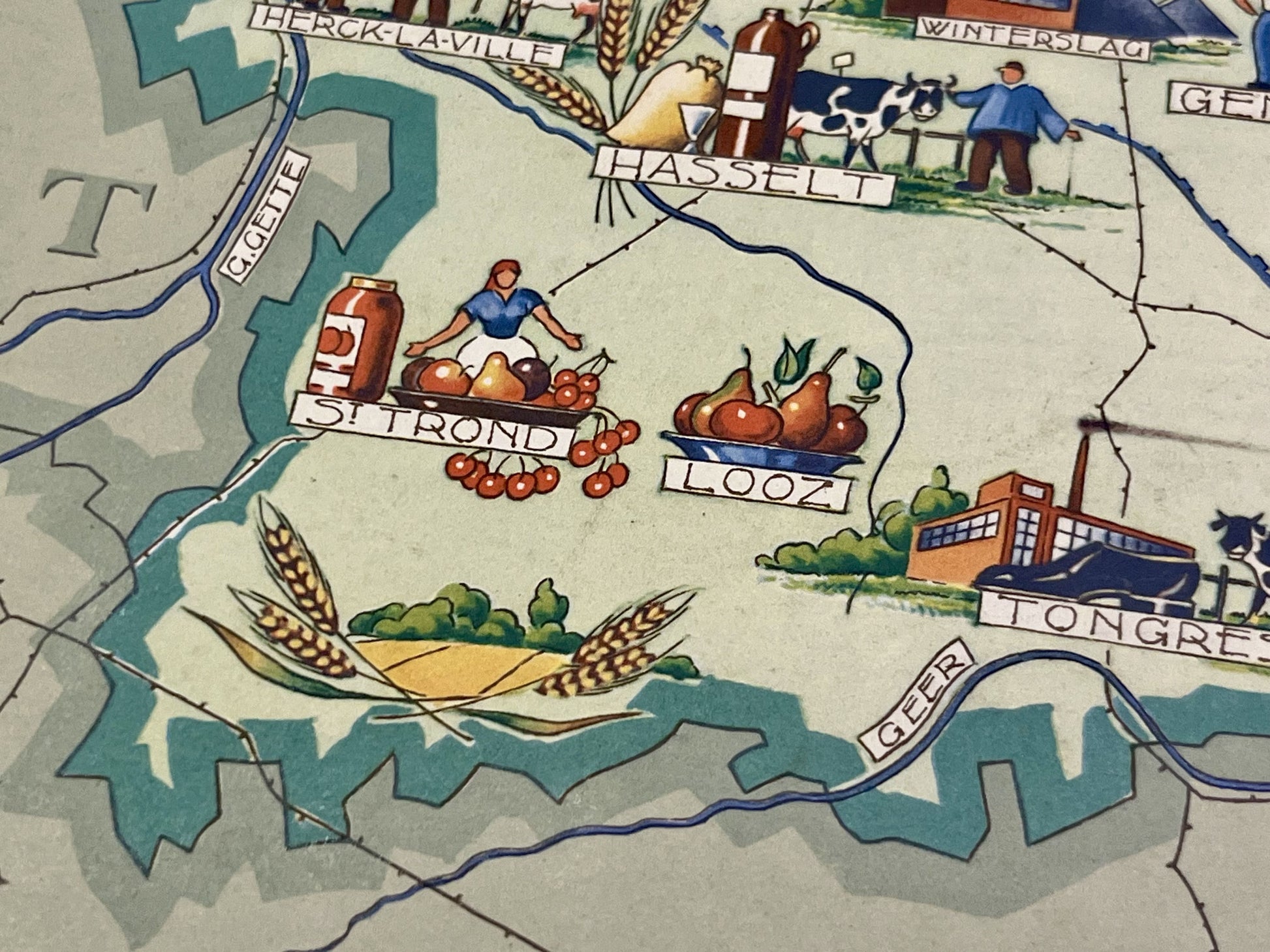 Achat carte picturale ancienne Limbourg