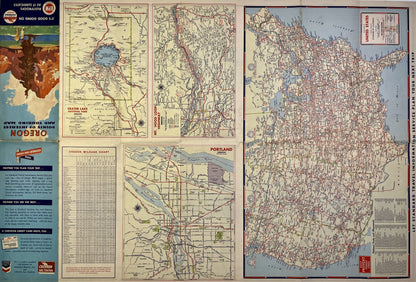 Achat carte routiere ancienne Chevron Oregon