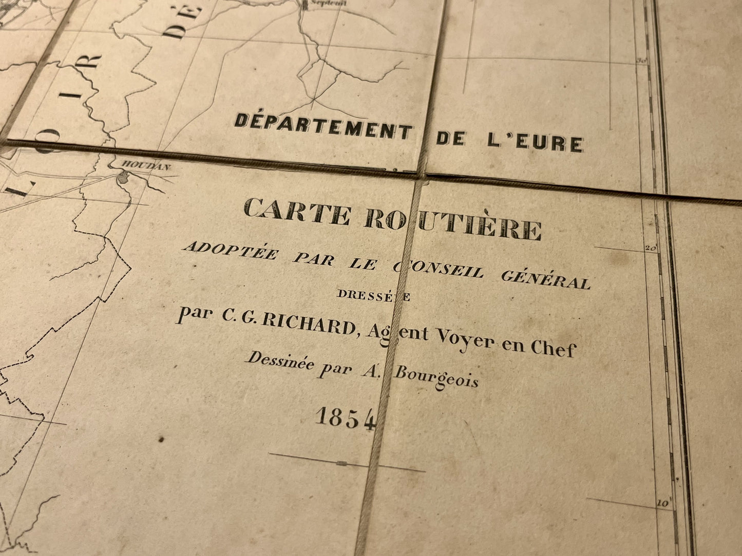 Achat carte routiere ancienne Eure