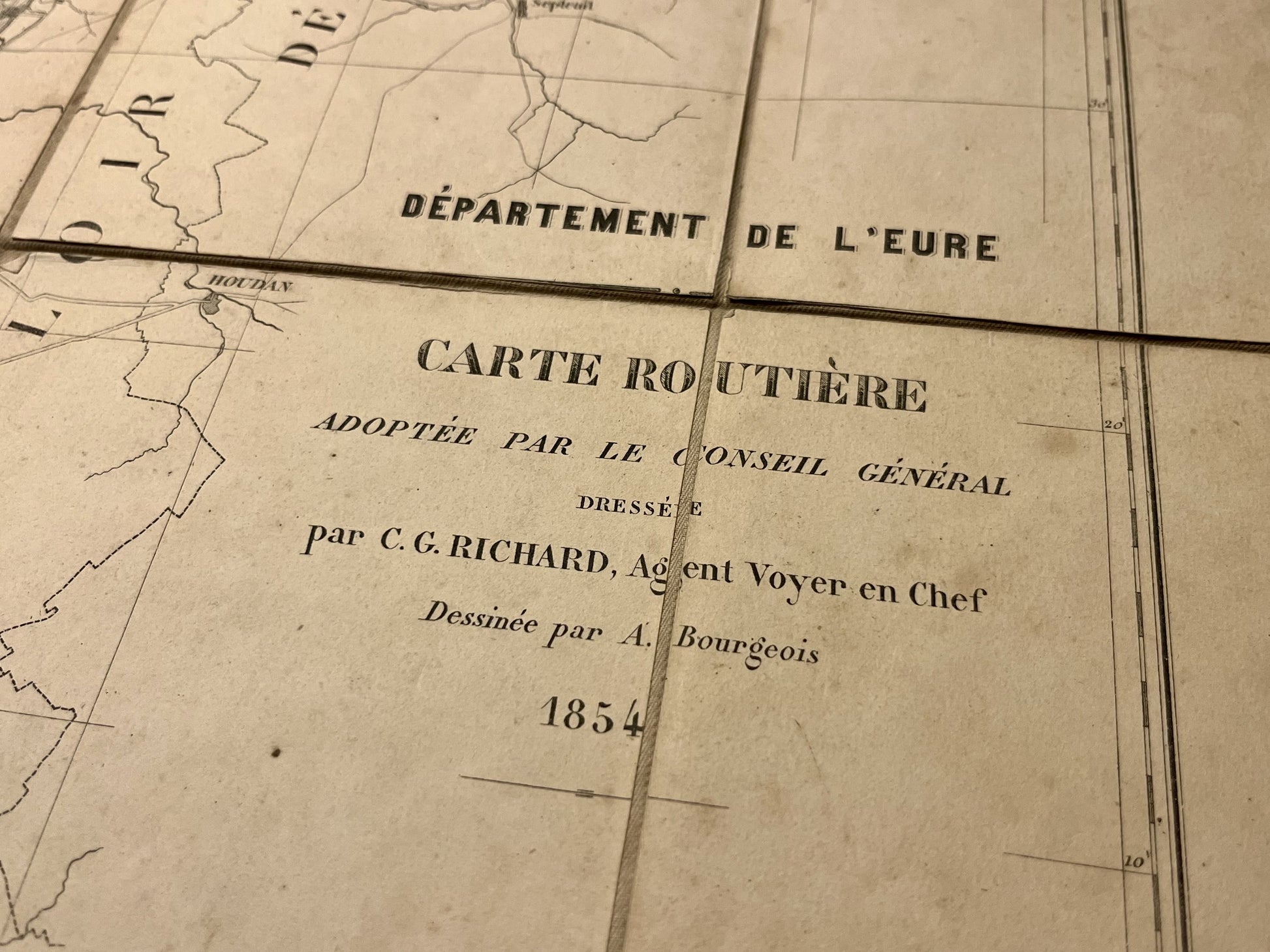 Achat carte routiere ancienne Eure