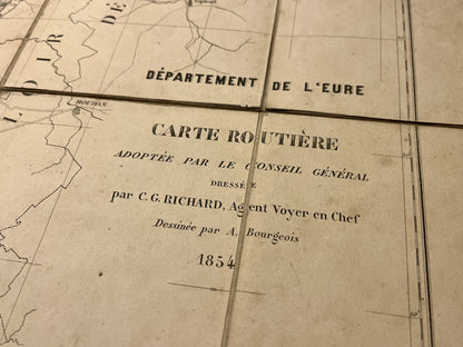 Achat carte routiere ancienne Eure
