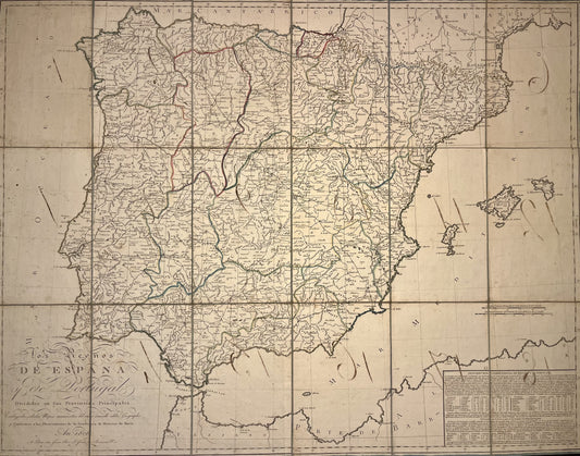 Achat grande carte ancienne Espagne