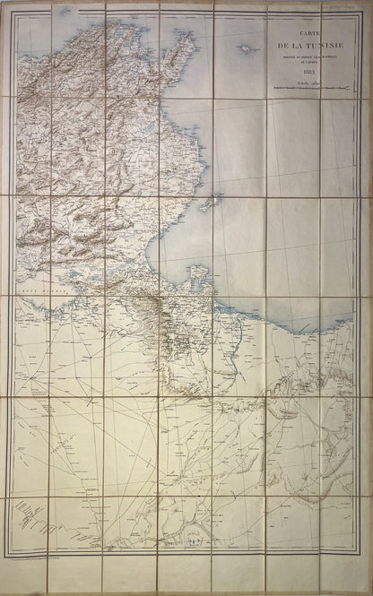 Achat grande carte ancienne Tunisie