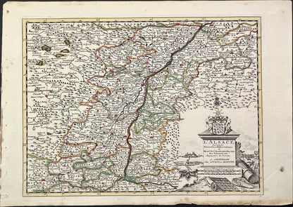 Achat petite carte ancienne Alsace