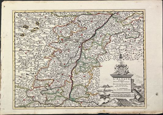 Achat petite carte ancienne Alsace