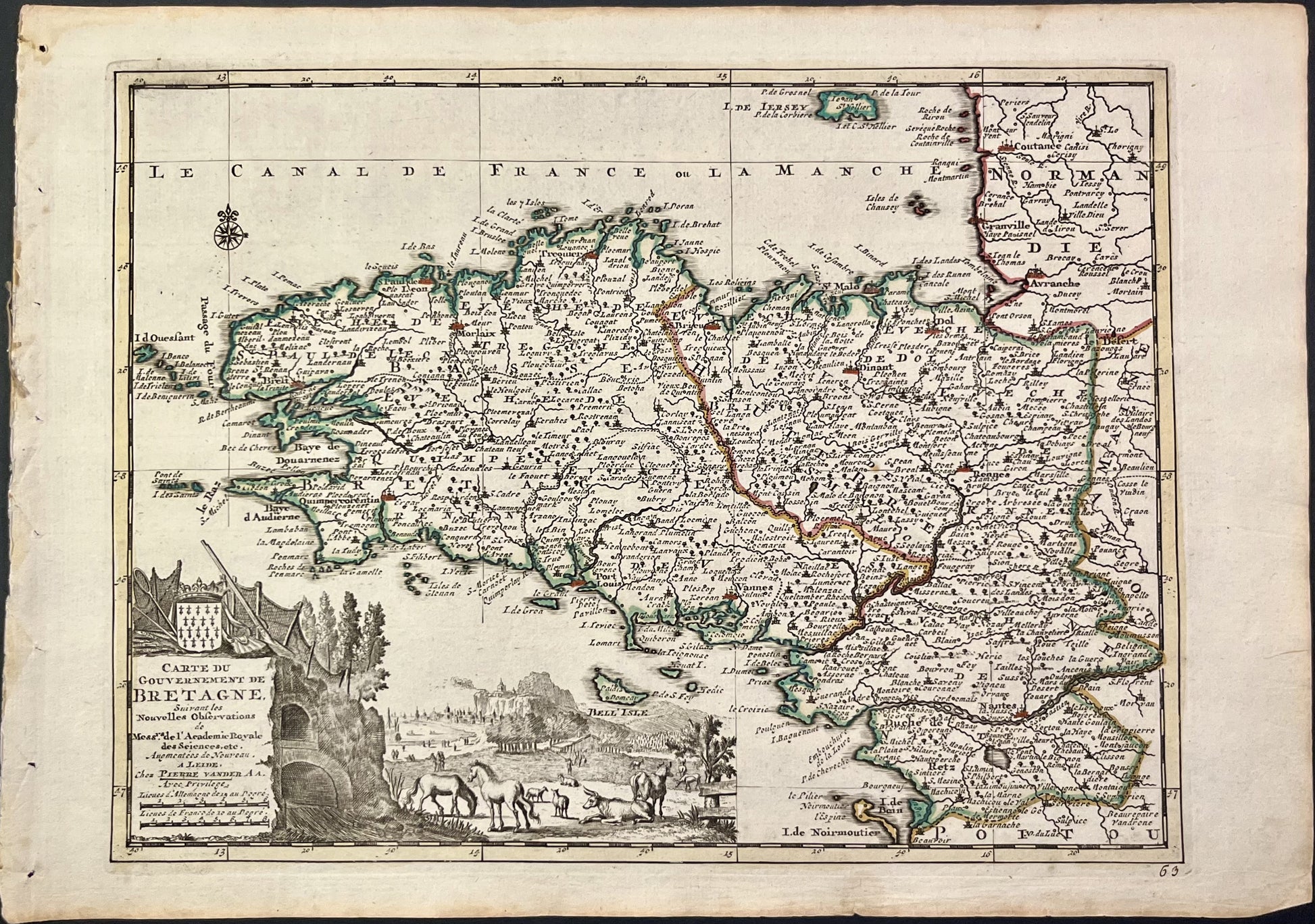 Achat petite carte ancienne Bretagne