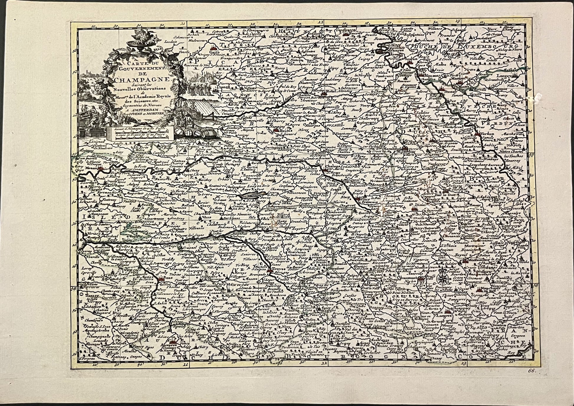 Achat petite carte ancienne Champagne