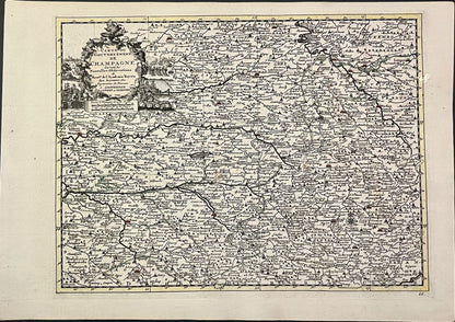 Achat petite carte ancienne Champagne