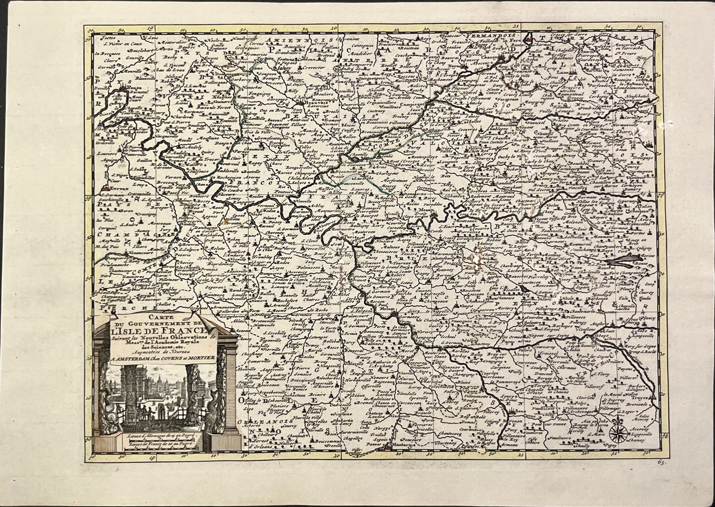 Achat petite carte ancienne Ile-de-France