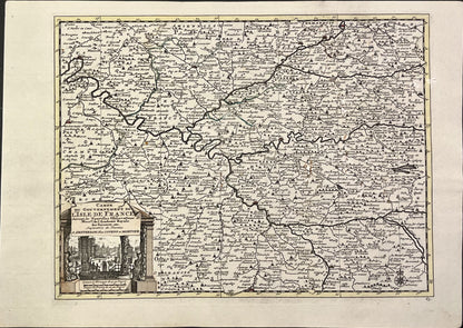 Achat petite carte ancienne Ile-de-France