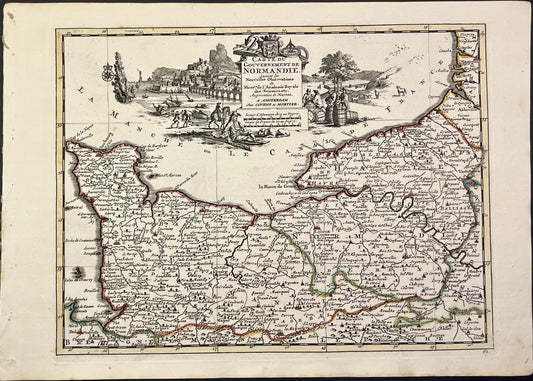 Achat petite carte ancienne Normandie