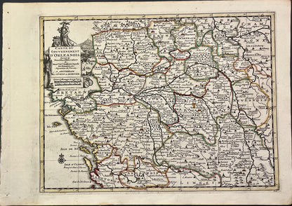 Achat petite carte ancienne Orleanais