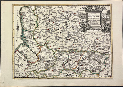 Achat petite carte ancienne Picardie