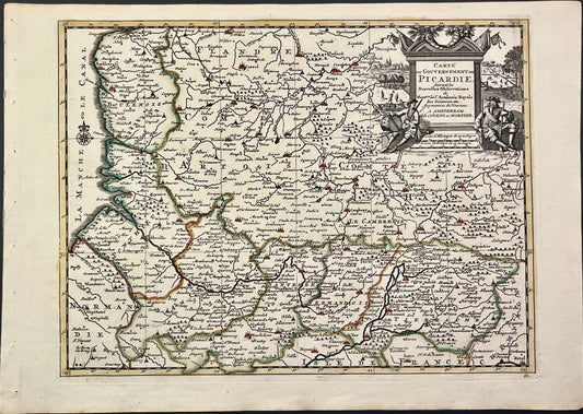 Achat petite carte ancienne Picardie