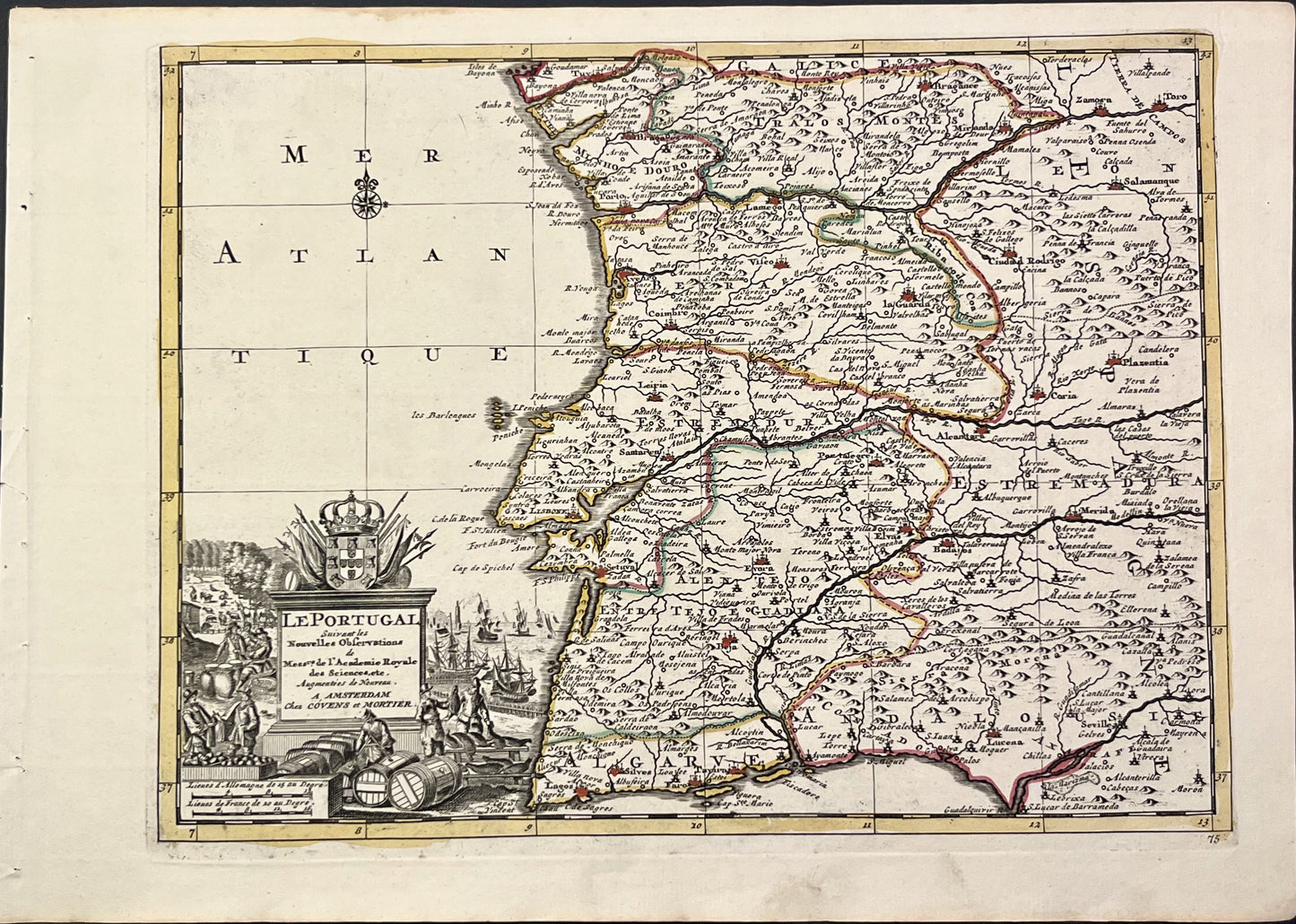 Achat petite carte ancienne Portugal