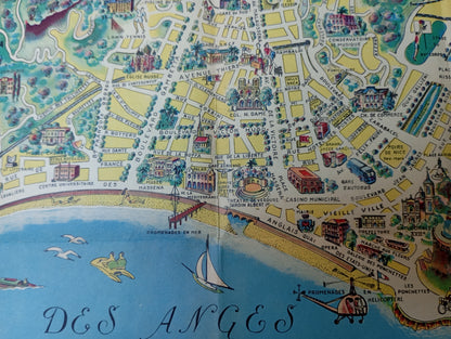 Affiche geographique de Nice par O. Poisson
