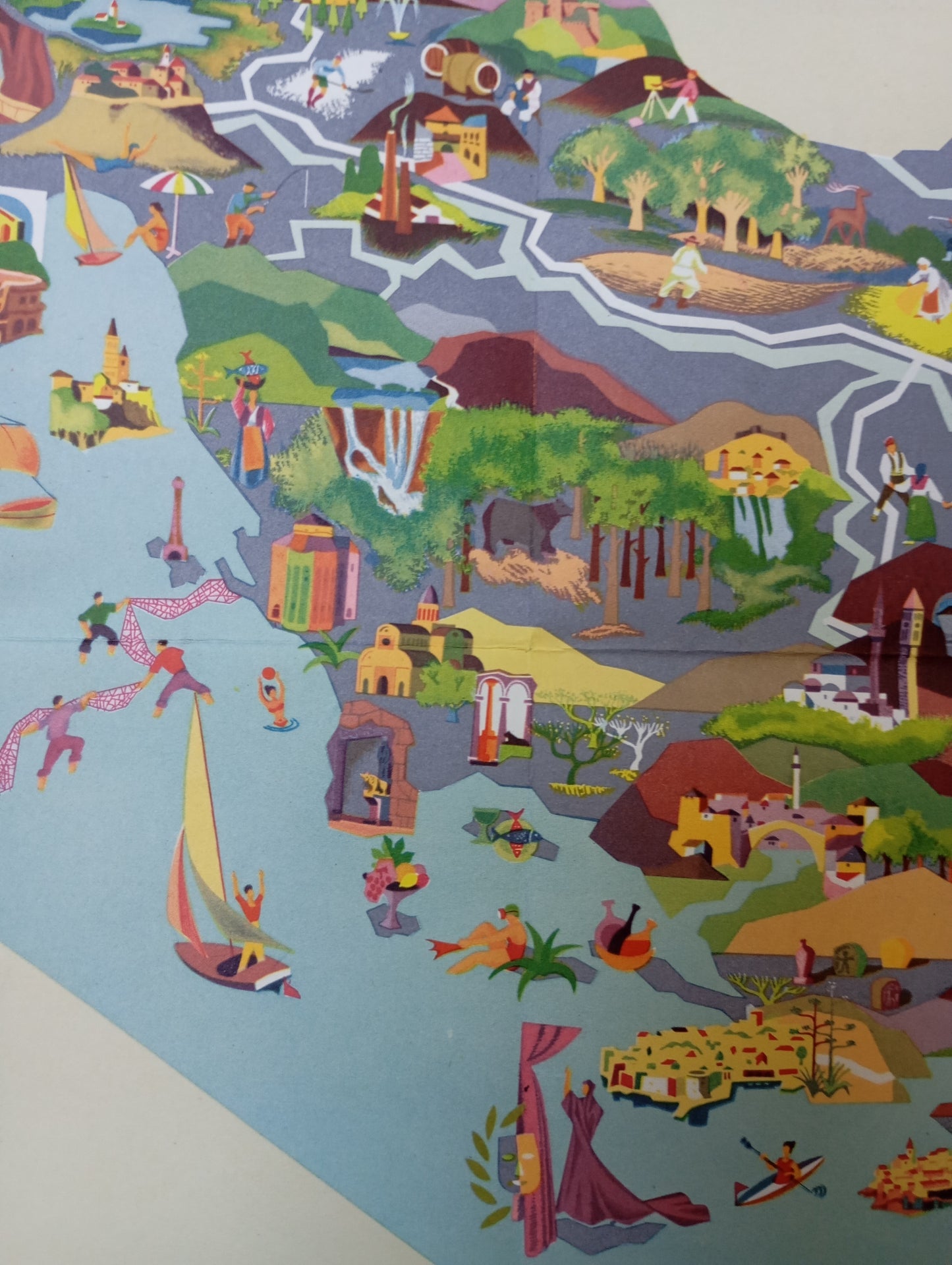 Affiche geographique de la Yougoslavie
