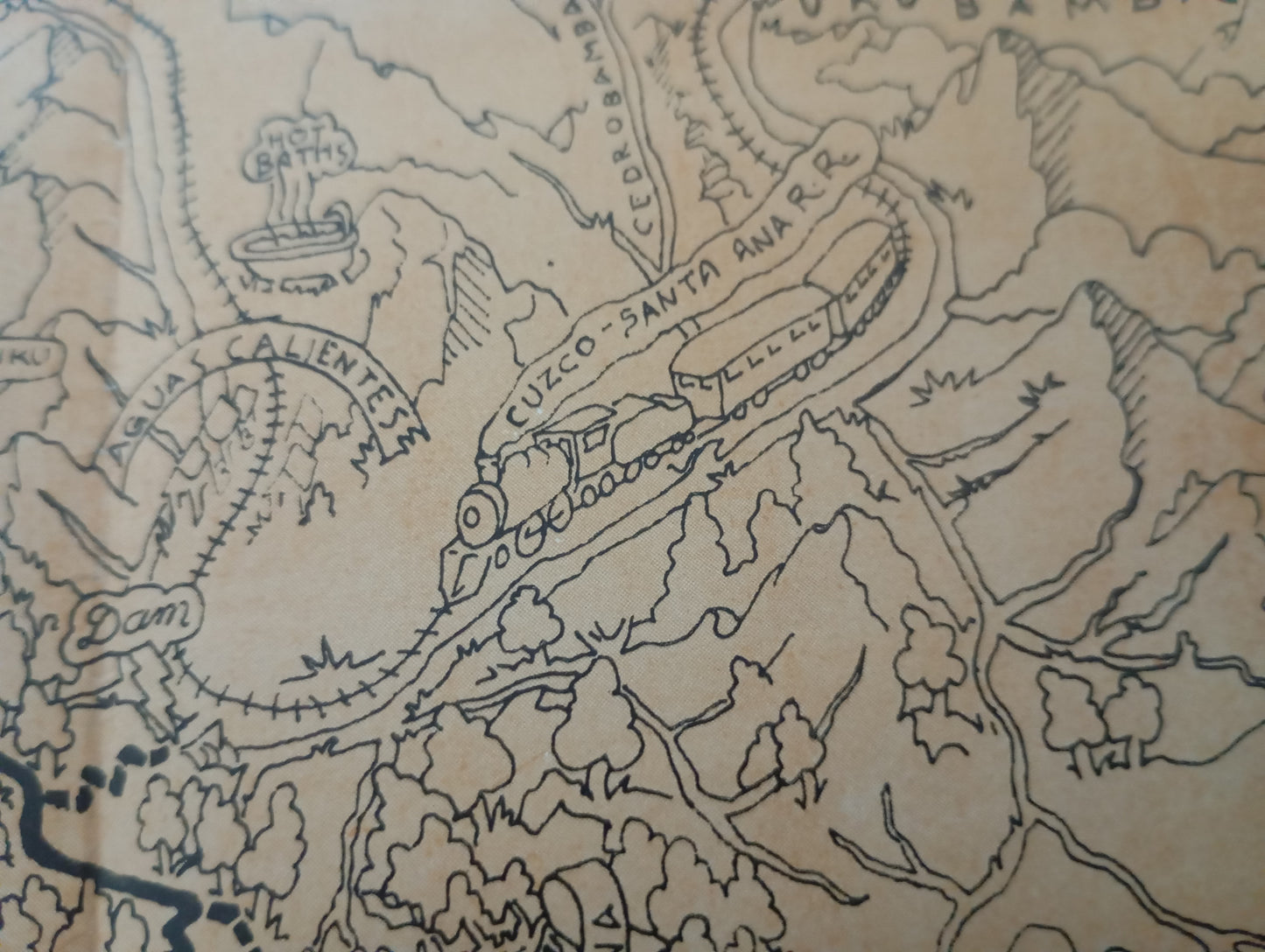 Affiche retro de Machu Picchu