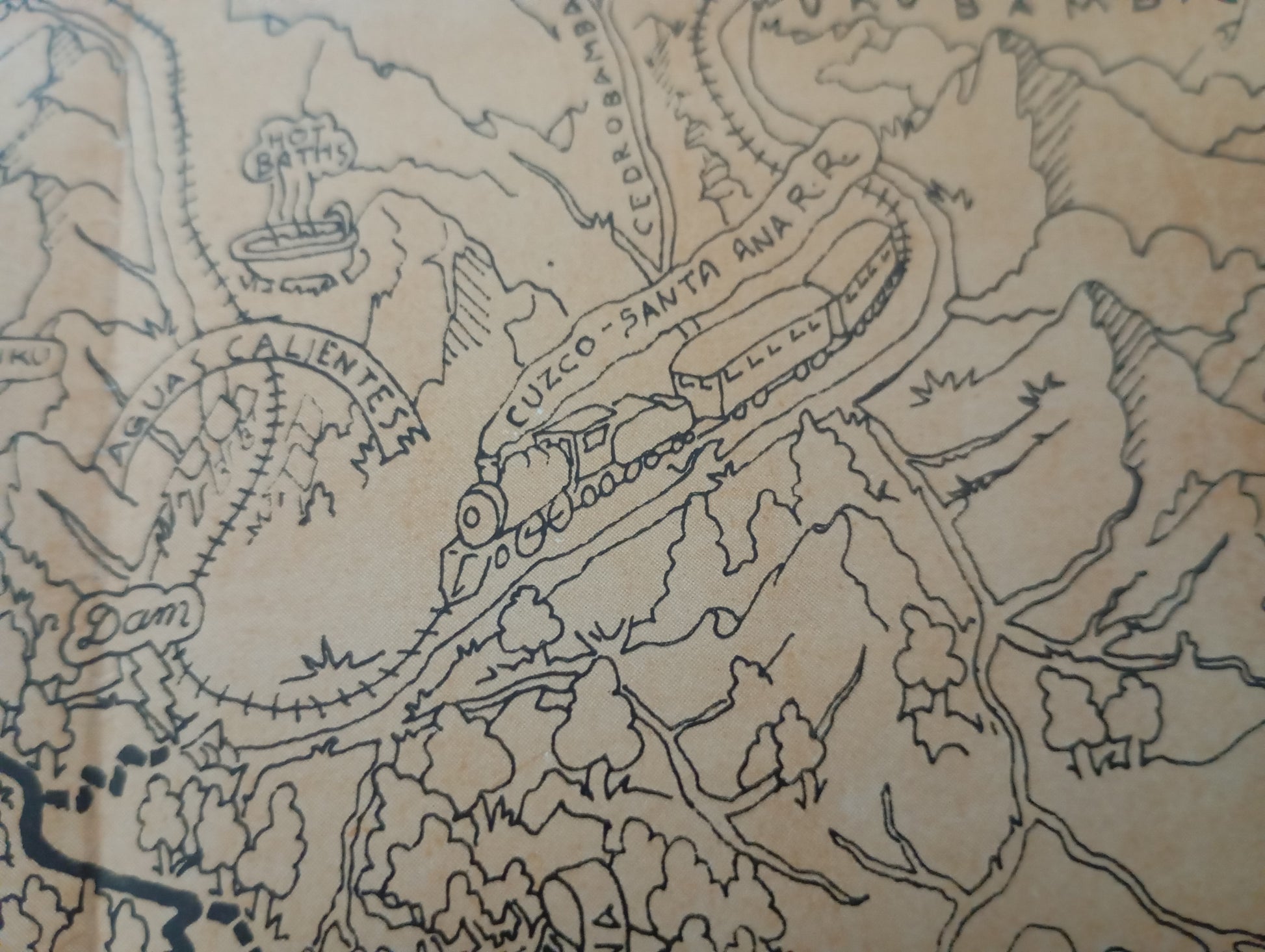 Affiche retro de Machu Picchu