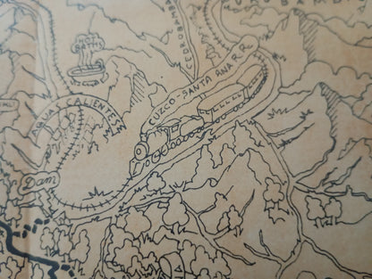 Affiche retro de Machu Picchu