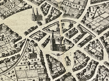 Antique Map of Tienen Belgium