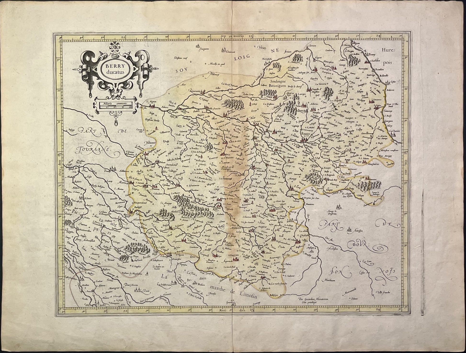 Antique map Berry Ducatus