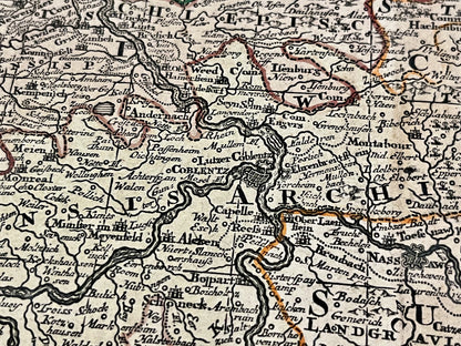 Antique map Coblenz germany