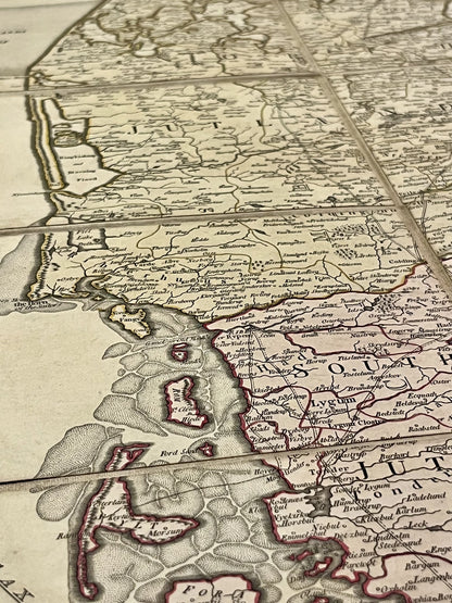 Antique map Denmark coast