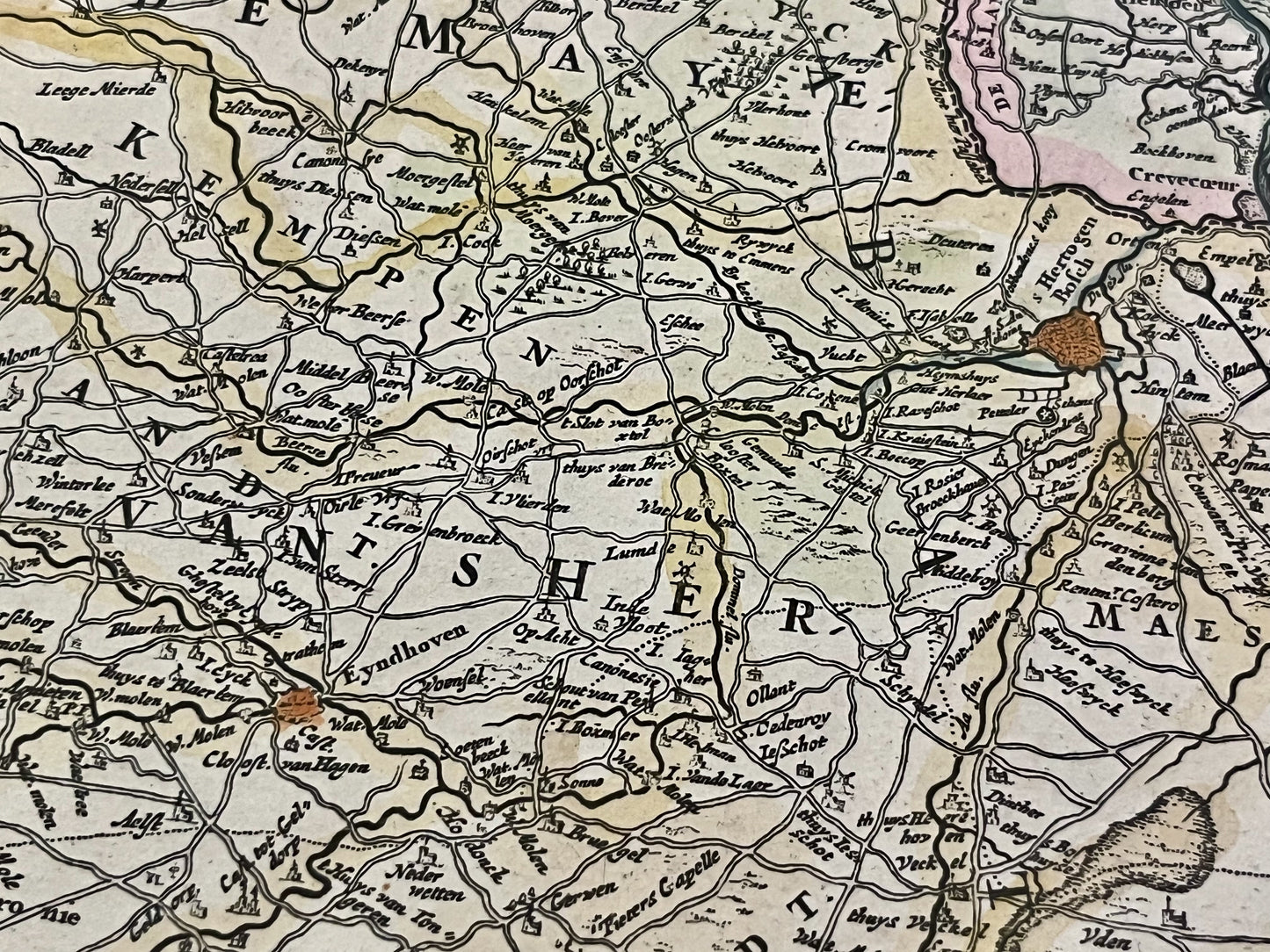 Antique map Eindhoven