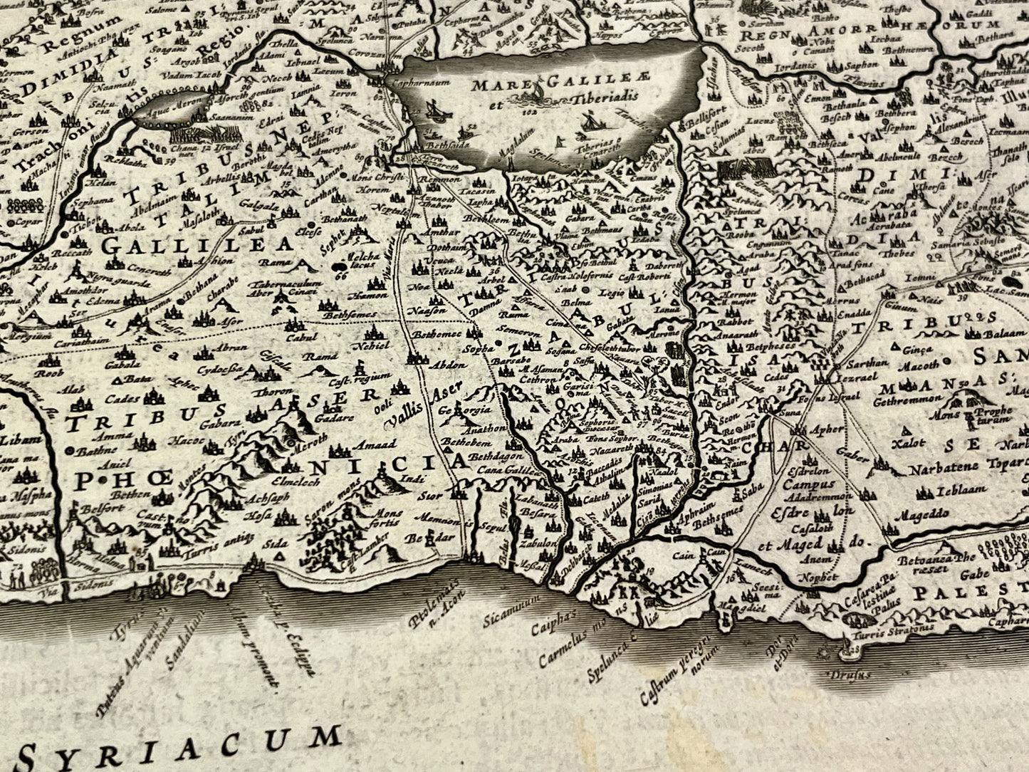 Antique map Judea Israel