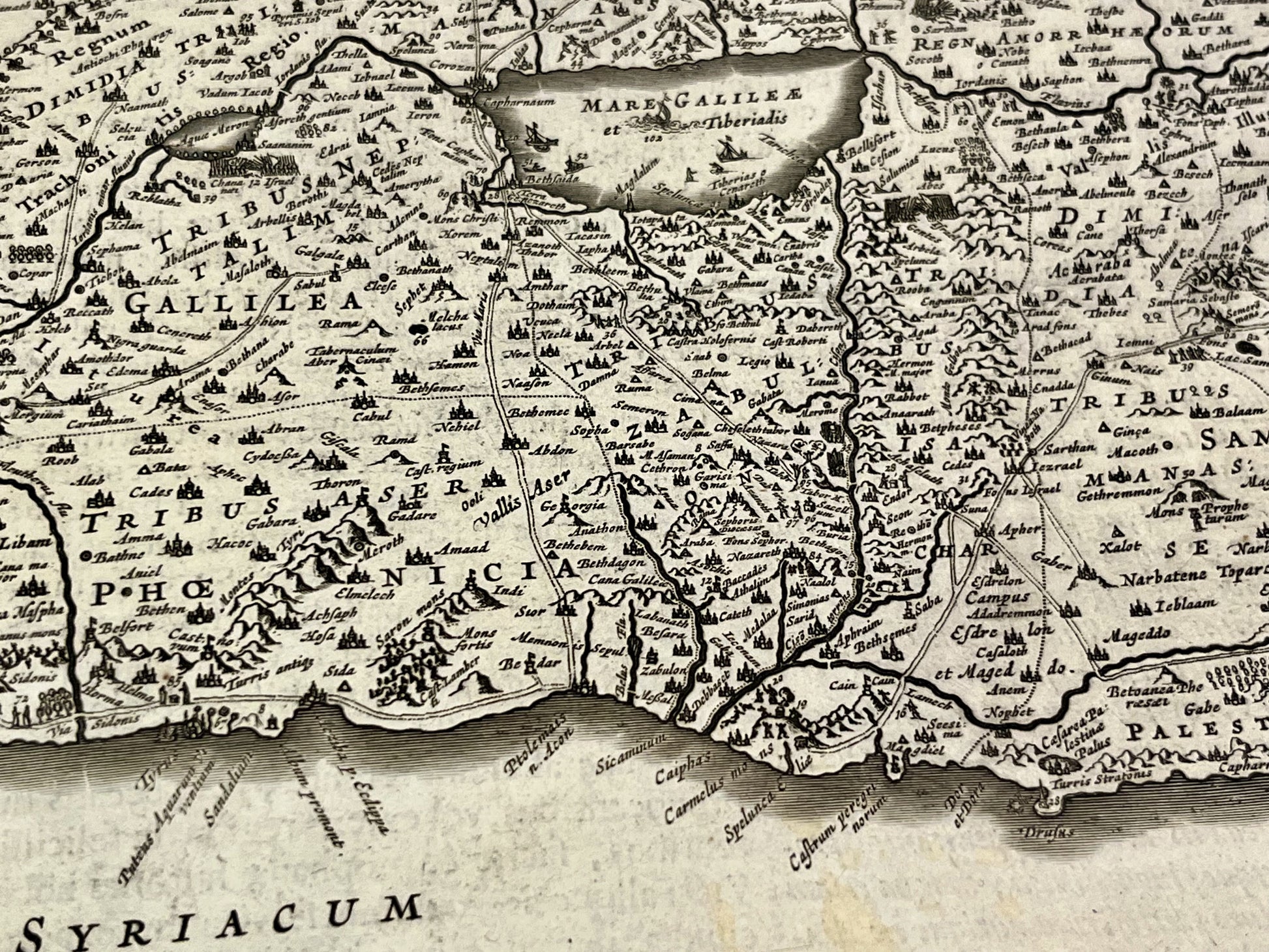 Antique map Judea Israel