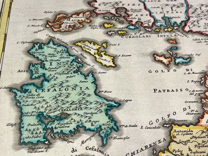Antique map Kefalonia Ithaki