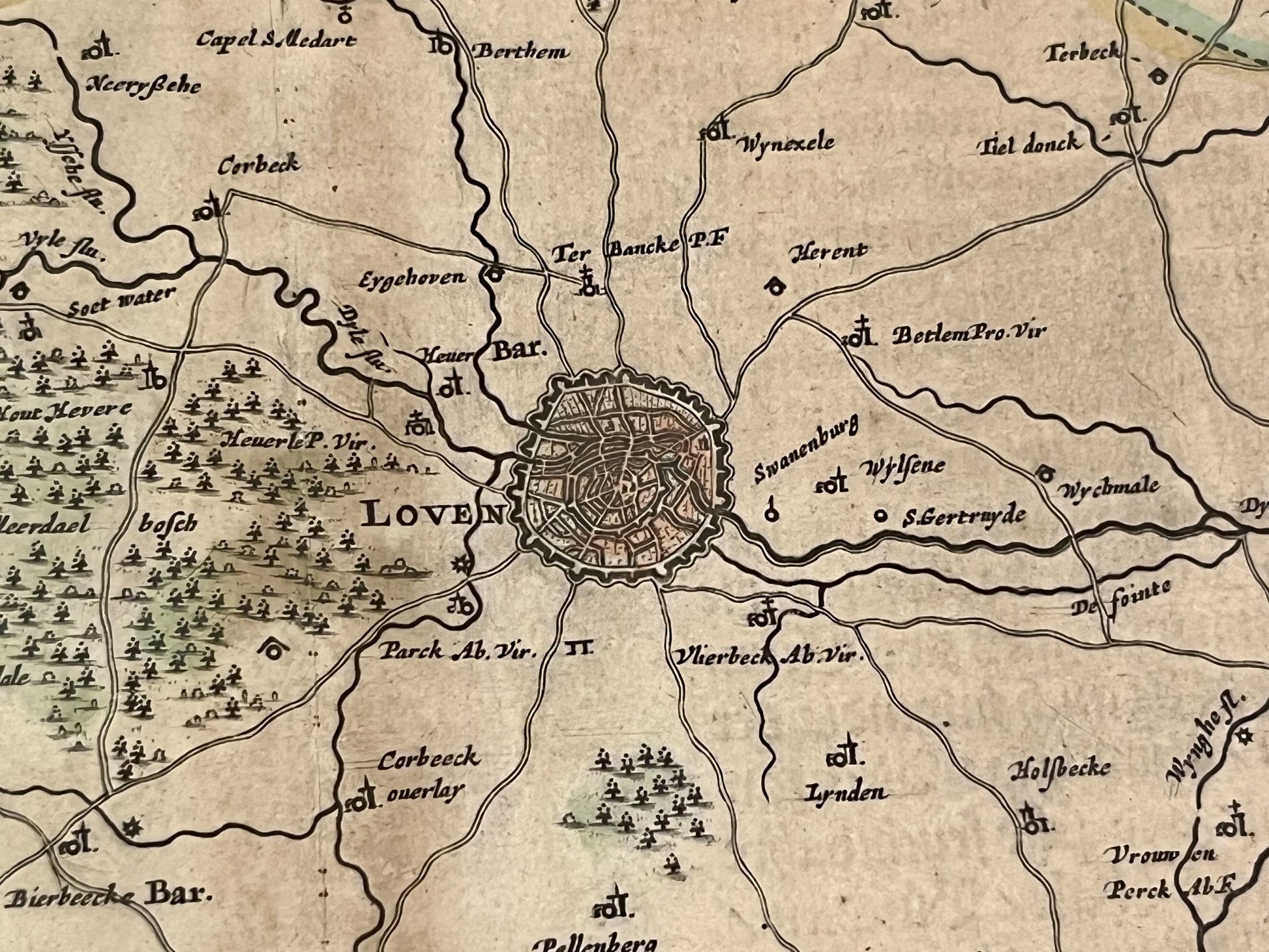 Antique map Loven in Brabant