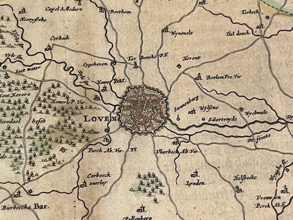 Antique map Loven in Brabant