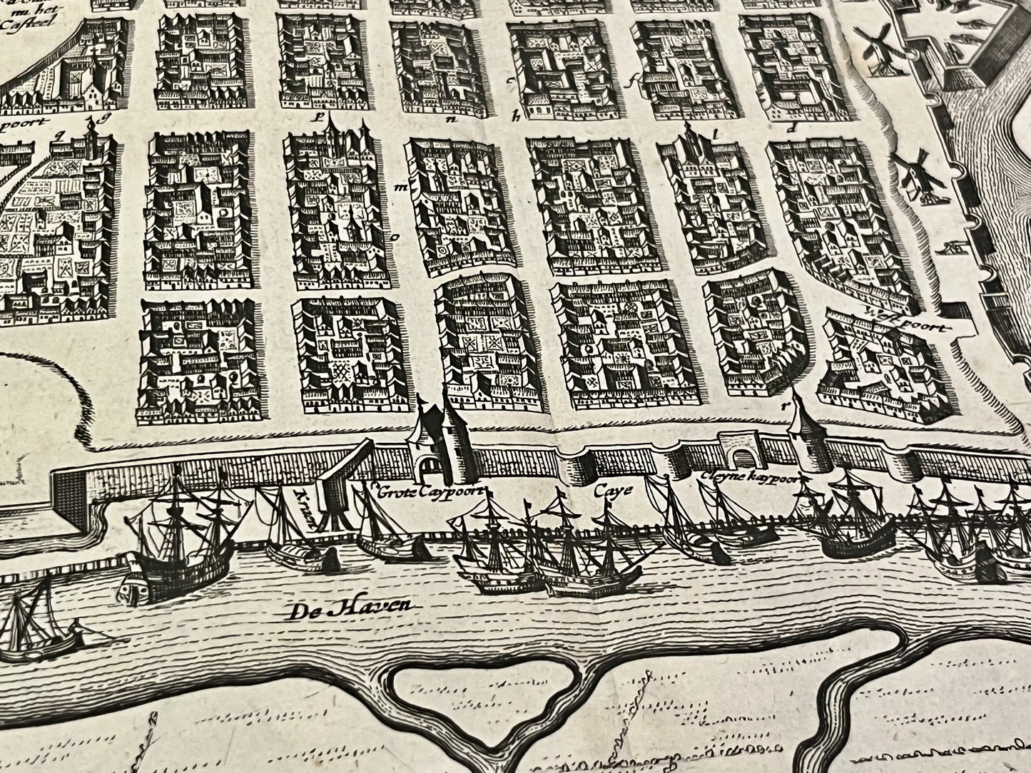 Antique map Nieuwport Belgium