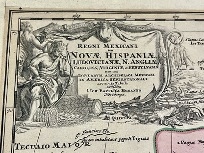 Antique map Novae Hispaniae by Homann