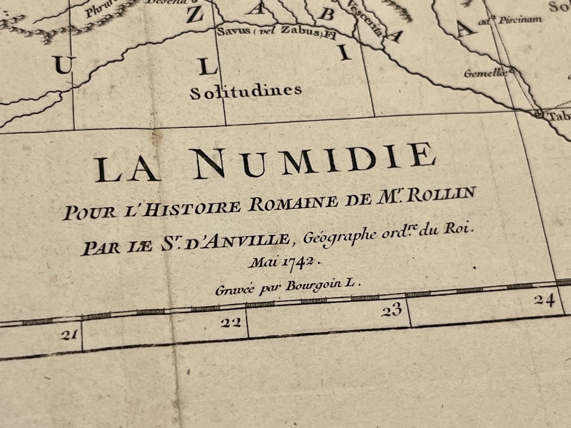 Antique map Numidia Roman History