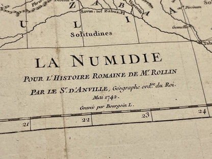 Antique map Numidia Roman History