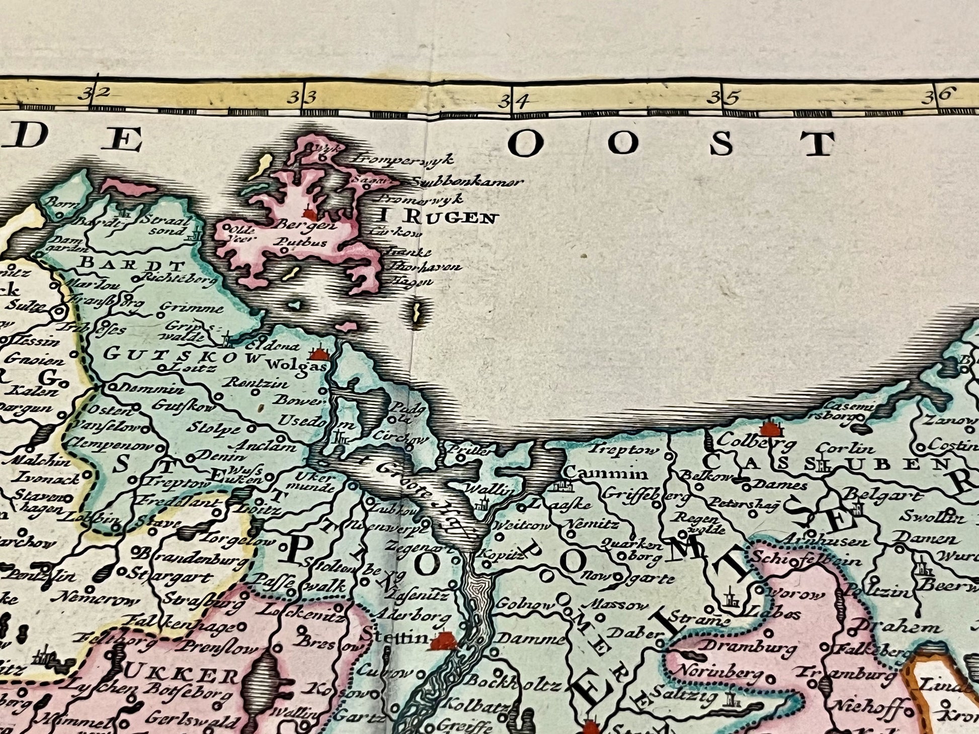 Antique map Rugen Island