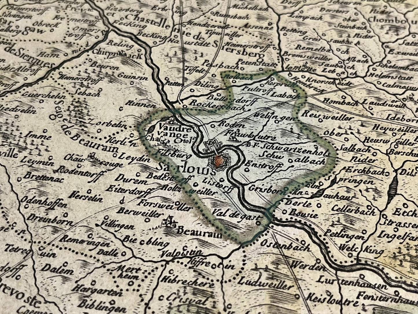 Antique map Saarbruck