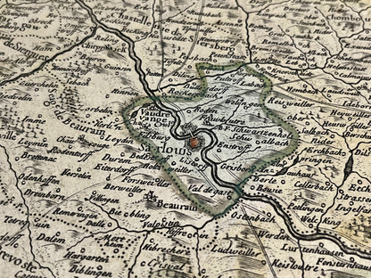 Antique map Saarbruck