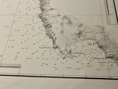 Antique map Talamone Italy