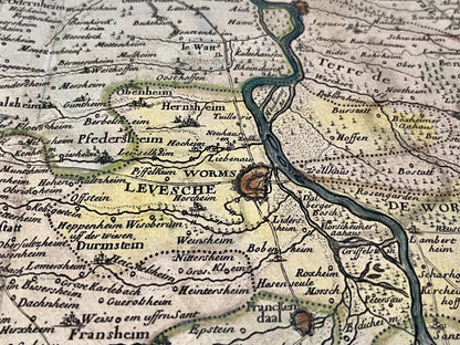 Antique map Worms Germany