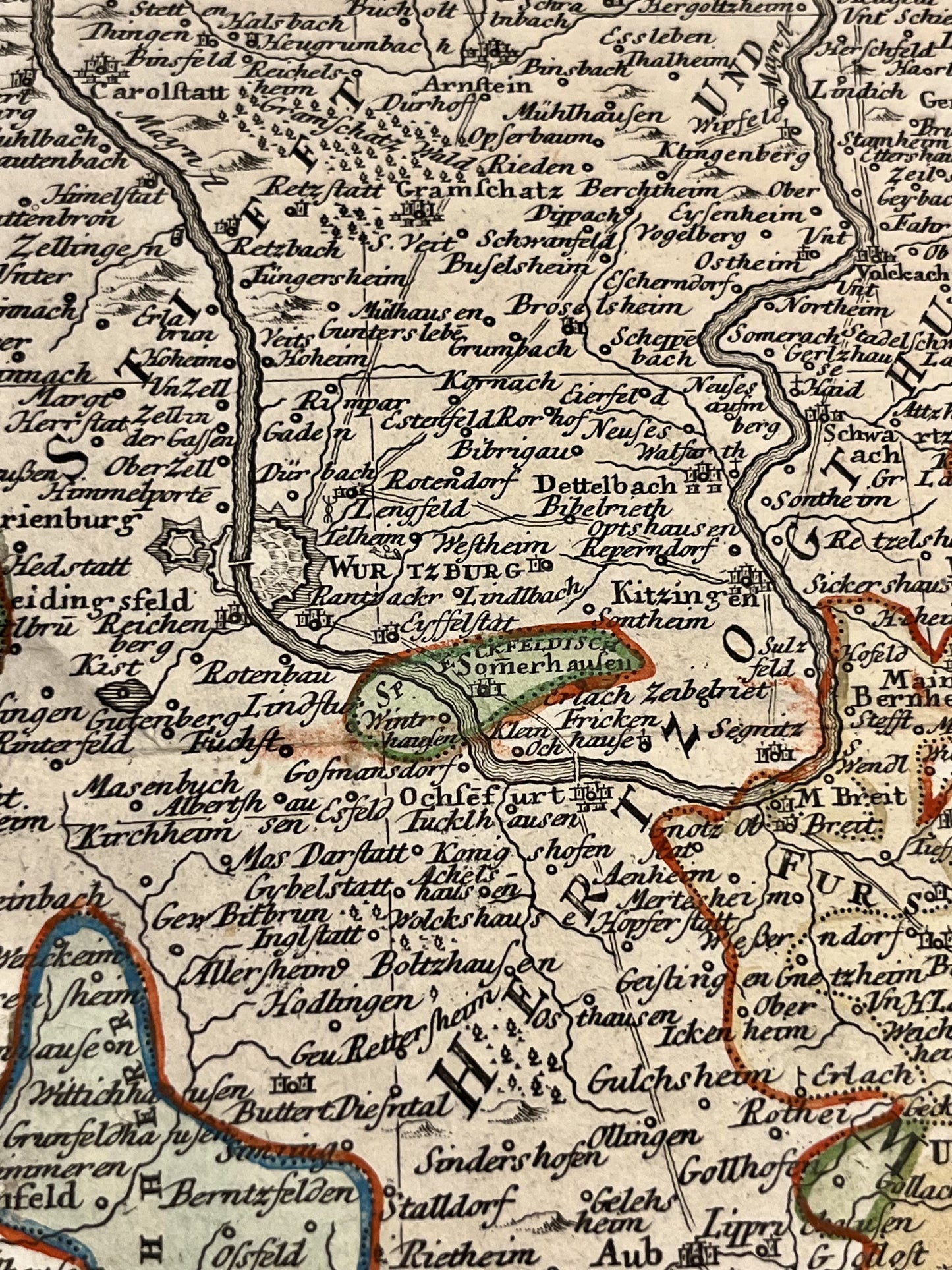 Antique map Wurtzbourg Germany