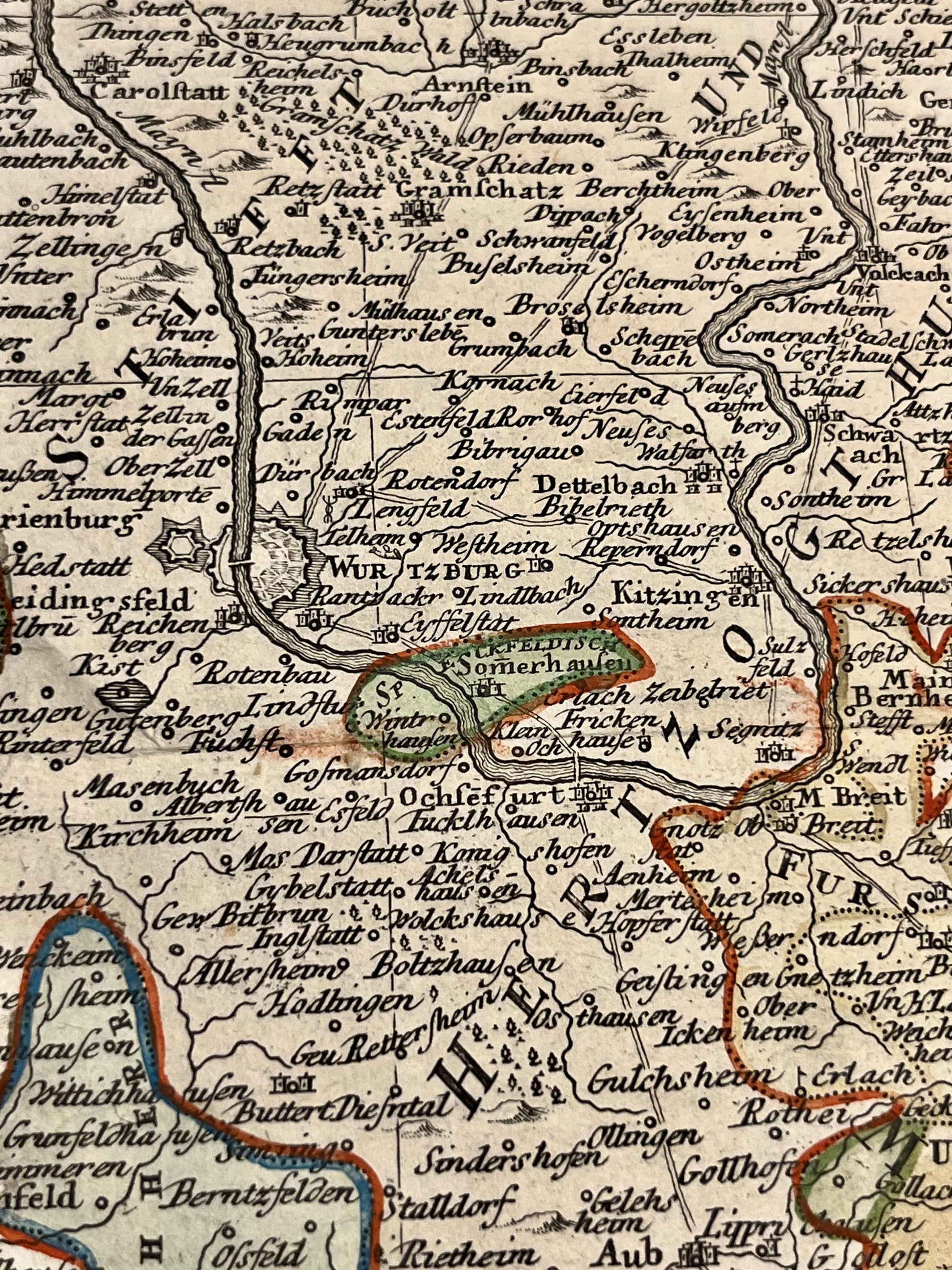 Antique map Wurtzbourg Germany